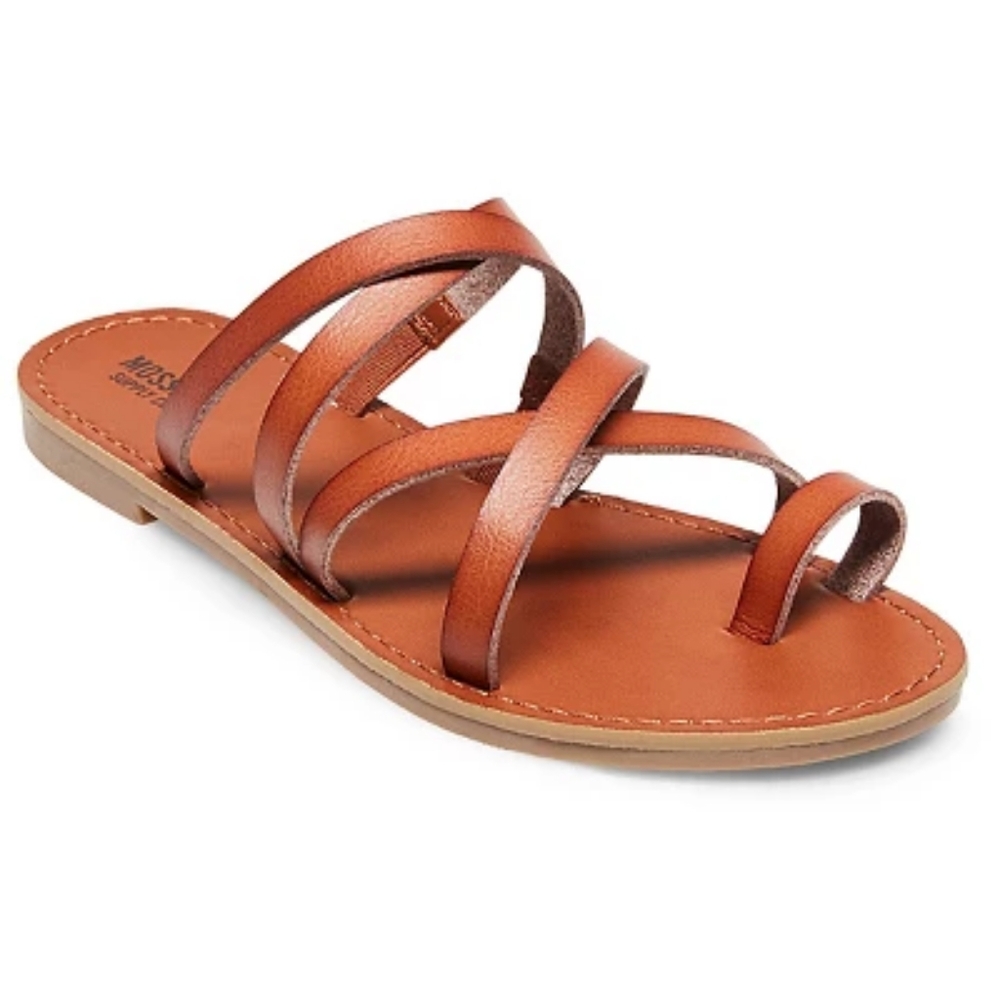 Brown Leather Multi-Strap Sandals